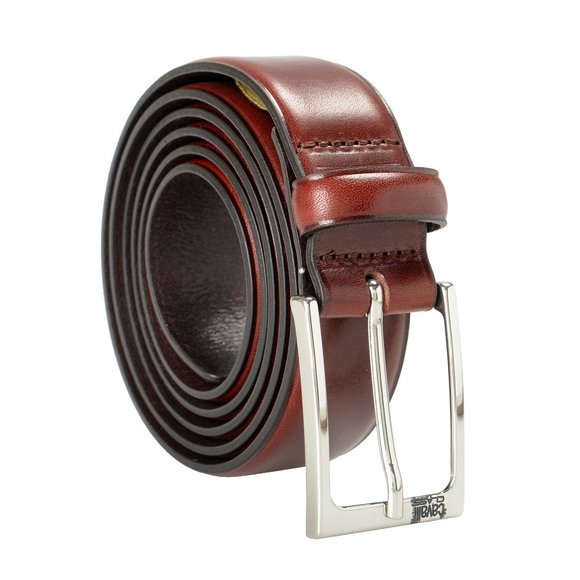 Cavalli Class Men's Brown 100% Leather Buckle Decorated Belt - Picture 1 of 5